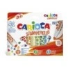 Carioca Stamperello Pack de 12 Marcadores de Ponta Dupla - Ponta Cónica - Ponta com Carimbos - Tinta Lavável - Cores Variadas