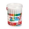 Carioca Jumbo Pack of 50 Felt Tip Pens - Maxi Octagonal Barrel - Super Washable Ink - 6mm Locked Maxi Tip - Vented Cap