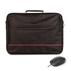 NGS Bureau Pack de Maletin para Portatil 16" + Raton USB 800dpi - Acolchado Interior - 2 Compartimentos y Bolsillo Exterior