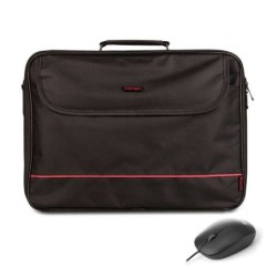 NGS Bureau Pack de Maletin para Portatil 16" + Raton USB 800dpi - Acolchado Interior - 2 Compartimentos y Bolsillo Exterior