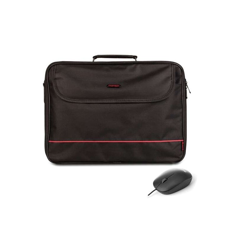 NGS Bureau Pack de Maletin para Portatil 16" + Raton USB 800dpi - Acolchado Interior - 2 Compartimentos y Bolsillo Exterior