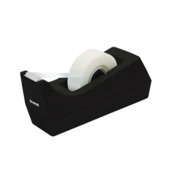 Scotch Tape Dispenser - Non-Slip Base - 100% Recycled Plastic - Tape Not Included - Black
