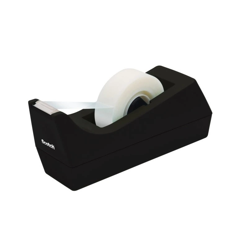 Scotch Tape Dispenser - Non-Slip Base - 100% Recycled Plastic - Tape Not Included - Black