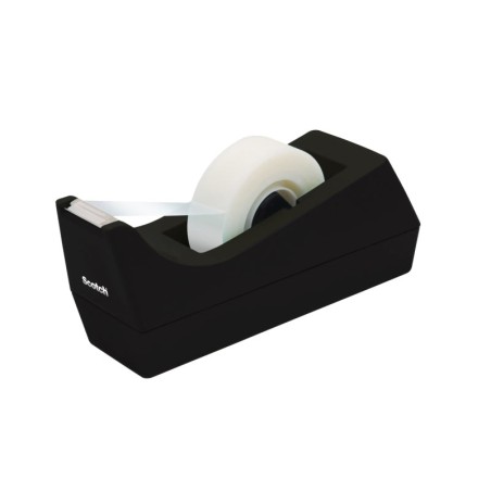 Scotch Dévidoir de Ruban Adhésif - Base Antidérapante - Plastique 100% Recyclé - Ruban Non Inclus - Couleur Noir