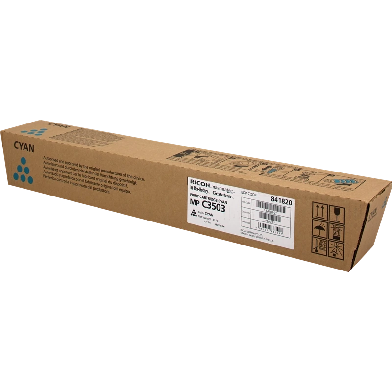 Ricoh Aficio MP-C3003/MP-C3004/MP-C3503/MP-C3504/MP-C4504/MP-C5504/MP-C6004 Ciano Cartucho de Toner Original - 841820/841816