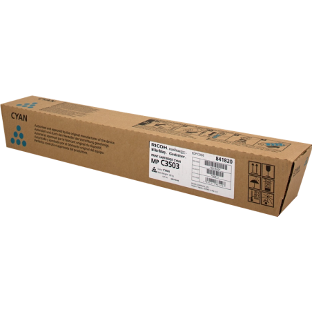 Ricoh Aficio MP-C3003/MP-C3004/MP-C3503/MP-C3504/MP-C4504/MP-C5504/MP-C6004 Cyan Toner Cartridge Original - 841820/841816