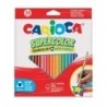 Carioca Supercolor Pack of 24 Colored Pencils - Triangular Wooden Body - Intense Colors and Great Opacity - 3,5mm Lead