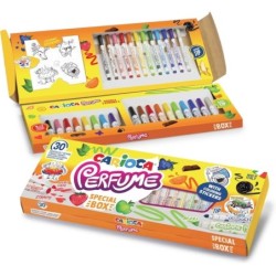 Carioca Perfume Pack de 30 Rotuladores Perfumados - 12 Punta Media, 10 Punta Maxi y 8 Punta Maxi y Punta con Sellos - Ideales