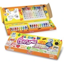 Carioca Perfume Pack of 30 Scented Felt Tip Pens - 12 Medium Tip, 10 Maxi Tip and 8 Maxi Tip and Stamp Tip - Ideal for Drawing