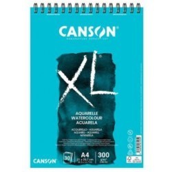 Canson Album Spirale Papier Aquarelle XL de 30 Feuilles A5 de 300 g - Grain Fin - Coloris Blanc