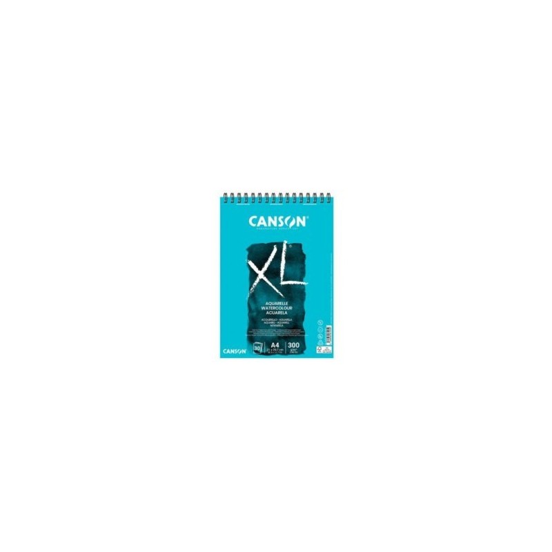 Canson XL Watercolor Paper Spiral Album of 30 A5 Sheets of 300g - Fine Grain - White Color