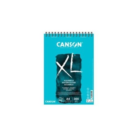 Álbum espiral de papel aquarela Canson XL de 30 folhas A5 de 300g - grão fino - cor branca
