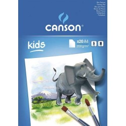 Canson Kids Painting Bloco colado de 20 folhas A4 - 21x29,7cm - 200g - Branco