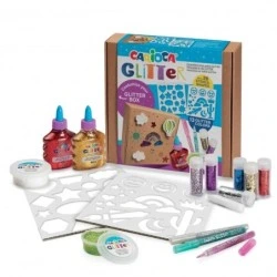 Carioca Glitter Creator Pack of 13 Glitter Products and 26 Templates - 2 Bottles of Glitter Glue - 2 Bottles of Elastica