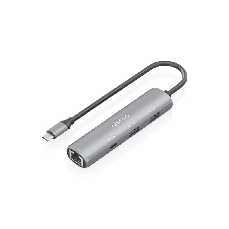 Aisens ASUC-4P039-GR - Adaptateur USB-C Gigabit et hub