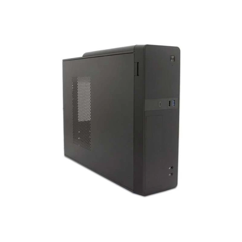CoolBox T310 Slim Micro ATX Tower Case, Mini ITX - HDD Size 2,5", 3,5" - USB-2,0, USB 3,0, USB-C - 500W Power Supply - Black