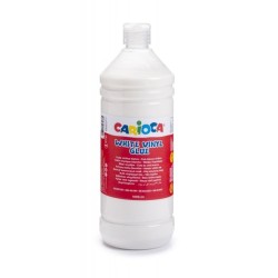 Cola Branca Carioca 1L - Tampa com Dispensador - Indicada para Papel e Cartão - Secagem Transparente - Cor Branca