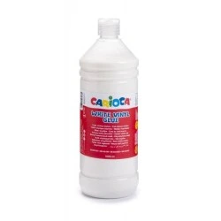 White Glue Carioca 1L - Lid with Dispenser - Suitable for Paper and Cardboard - Transparent Drying - White Color