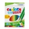 Carioca Tita Pack de 24 Crayons Effaçables en Résine - Corps Hexagonal - Couleurs Vives et Lavables - Écriture Douce - Mine Ø