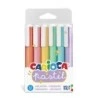 Carioca Pack of 6 Pastel Highlighters - Water-Based Ink - Chisel Tip - Washable Ink - Assorted Colours