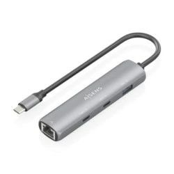 Aisens Adaptador USB-C para Gigabit Ethernet + Hub - ASUC-4P040-GR