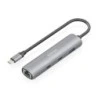 Aisens ASUC-4P040-GR Adaptateur Réseau USB-C vers Gigabit Ethernet + Hub 2xUSB-C et 1xUSB-A 3.0 - 15cm - Gris