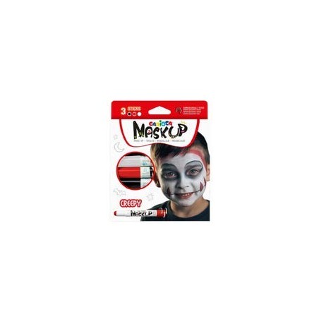 Carioca Mask Up Creepy Pack de 3 couleurs de peau – Couleurs vives – Lavable – À base d'eau – Comprend deux tutoriels étape par