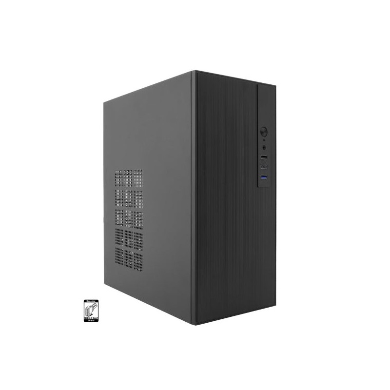Coolbox M460 MicroATX Case - Supported Drive Size 3,5", 2,5" - USB-C 3,2 Gen1 and Audio - 500W Power Supply - Black Color