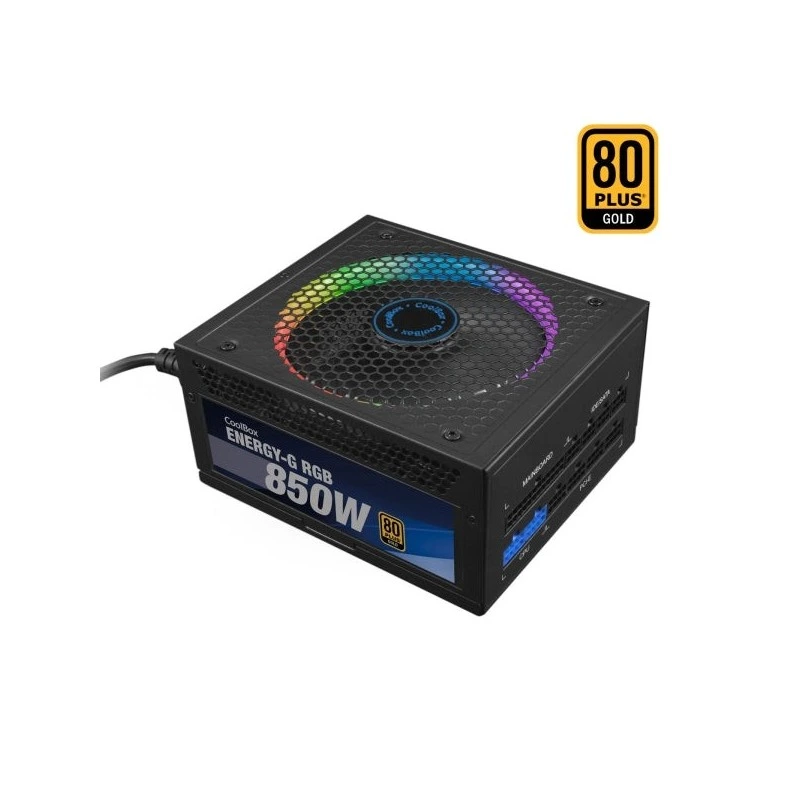 Alimentation Coolbox Energy-G 80 Plus Gold Modular 850W ATX 3.0 RGB - Connecteur PCIe 6 + 2 broches - ARGB - Ventilateur 140 mm