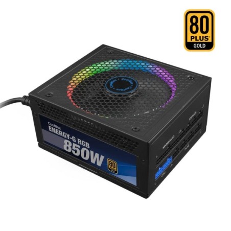 Alimentation Coolbox Energy-G 80 Plus Gold Modular 850W ATX 3.0 RGB - Connecteur PCIe 6 + 2 broches - ARGB - Ventilateur 140 mm
