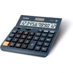 Casio DH-12ET Calculadora de Secretária - Ecrã Extragrande de 12 Dígitos - Alimentação Solar e Pilhas - Cor Azul Escuro