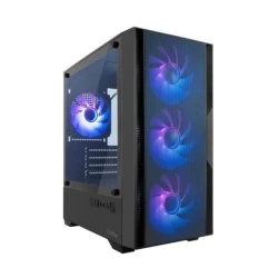 Coolbox GM220 MPFusion Caja Torre Micro ATX - Lateral Cristal Templado - Tamaño HDD 2.5", 3.5" - USB-A 3.2, USB-C y Audio - 4
