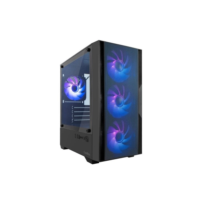 Coolbox GM220 MPFusion Caja Torre Micro ATX - Lateral Cristal Templado - Tamaño HDD 2.5", 3.5" - USB-A 3.2, USB-C y Audio - 4