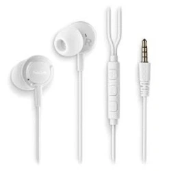 NGS CROSS DRIFT In-ear Headphones with Microphone - 3,5mm Jack - Multifunction Button - White Color