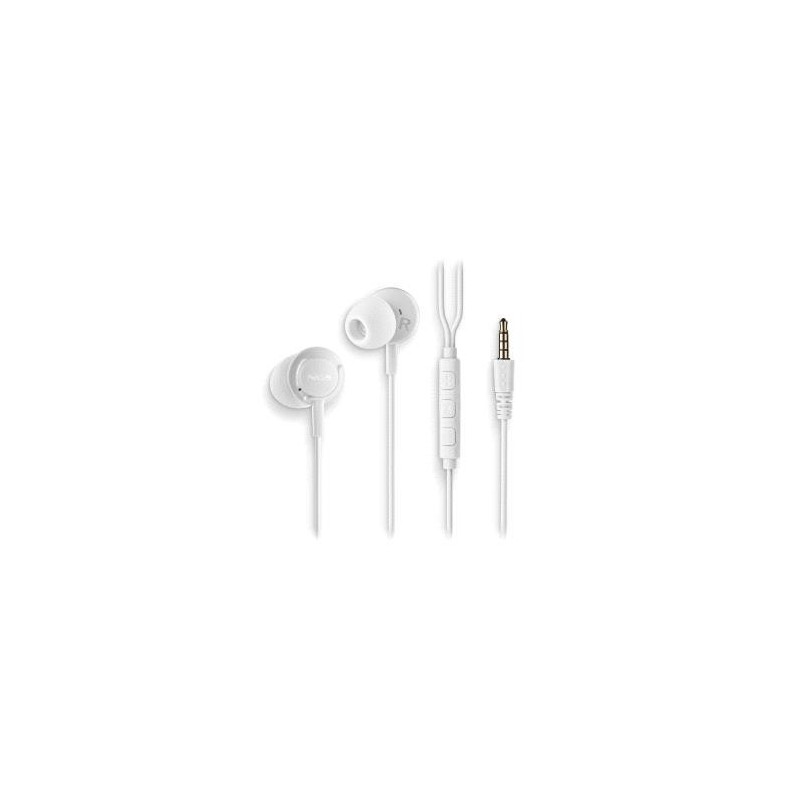 NGS CROSS DRIFT Auriculares Intraurales con Microfono - Jack 3.5mm - Boton Multifuncion - Color Blanco