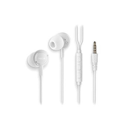 NGS CROSS DRIFT In-ear Headphones with Microphone - 3,5mm Jack - Multifunction Button - White Color