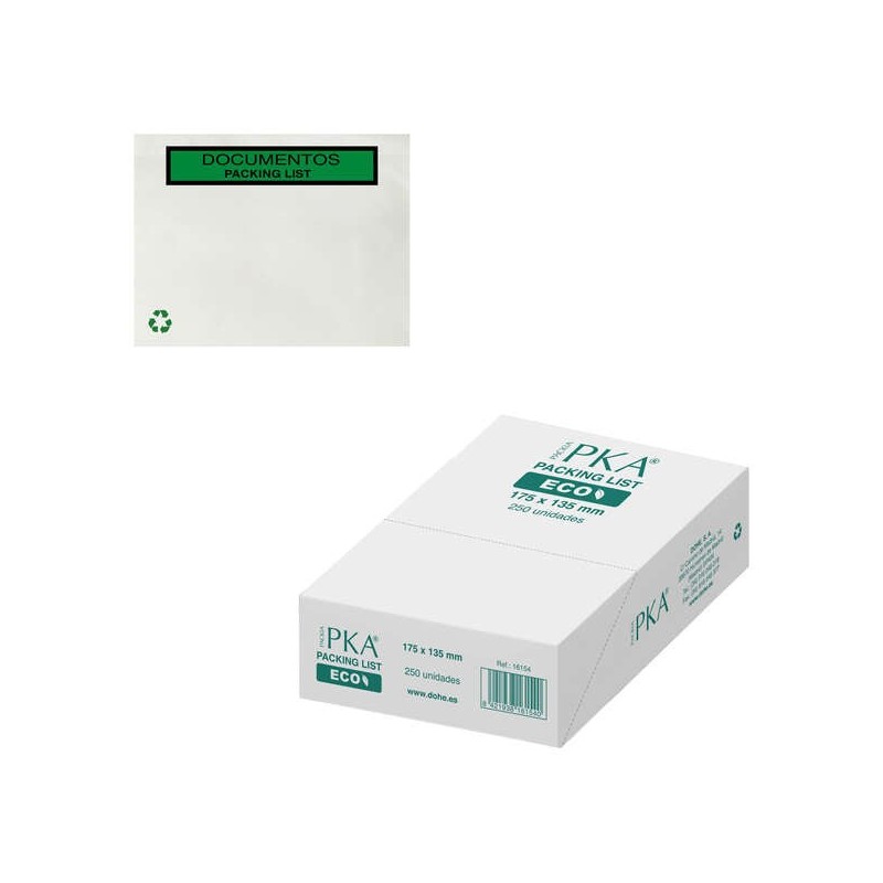 Caixa Dohe ECO com 250 Envelopes Autoadesivos 175x135mm - Lista de Embalagem Envio Especial