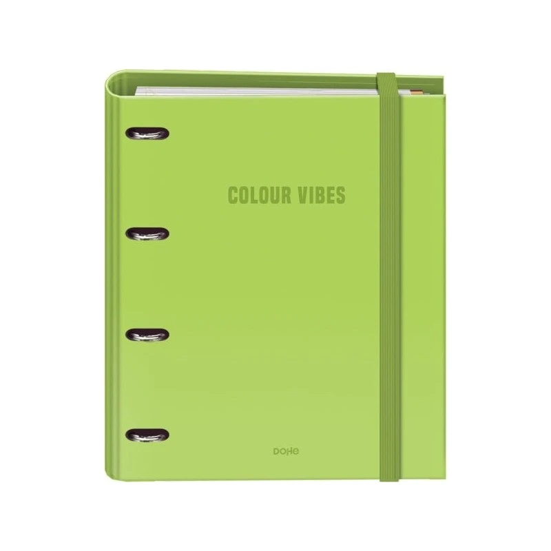 Dohe Color Vibes 4 Recarga de fichário misto de 35 mm 100 folhas grade de 5 mm - formato A4 - fecho de borracha - inclui 4