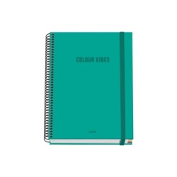 Caderno Espiral Dohe Color Vives A5 100 Folhas Grade de 5mm - Capa Dura Impressa em Cores e Laminado Brilhante - Faixas
