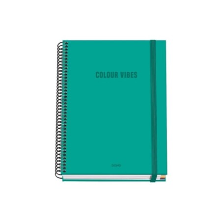 Dohe Colour Vives Cuaderno Espiral A5 100 Hojas Cuadricula 5mm - Tapa Dura Impresa a todo Color y Plastificada en Brillo
