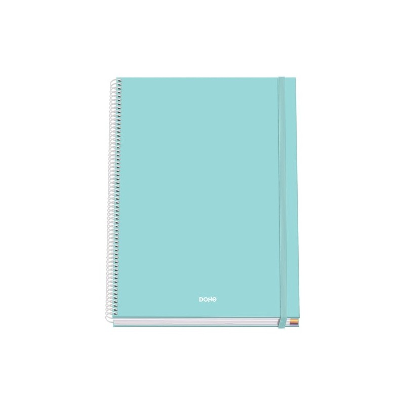 Dohe Cahier à Spirale Sérénité A4 100 Feuilles Microperforées Grille 5mm - Couverture Rigide Carton Ligné - Fermeture