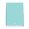 Dohe Serenity Spiral Notebook A4 100 Microperforated Sheets 5mm Grid - Hard Cover Lined Cardboard - Rubber Closure - Color