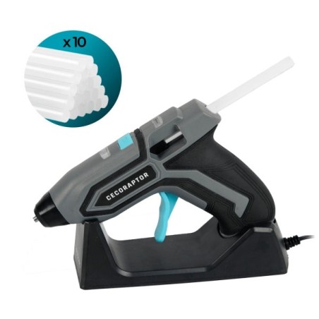 Cecotec CecoRaptor Perfect Fix 360 X‑Treme Pistola de Cola Termofusible - Autonomia 30min - Base de Carga - Bateria 1.5Ah 3.7V