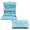 Estojo duplo Dohe Serenity - aba com bolso interno - zíper - janelas transparentes - poliéster - 22x11x6cm - cor azul