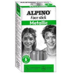 Alpino Fiesta Face Stick Pack con 6 Barritas de Pintura Facial - Sistema Retractil Giratorio - Se Lava con Agua - Testado