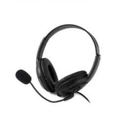 Auscultadores Coolbox CoolChat U1 com microfone - Arco ajustável - Almofadas de ouvido acolchoadas - Controlo de