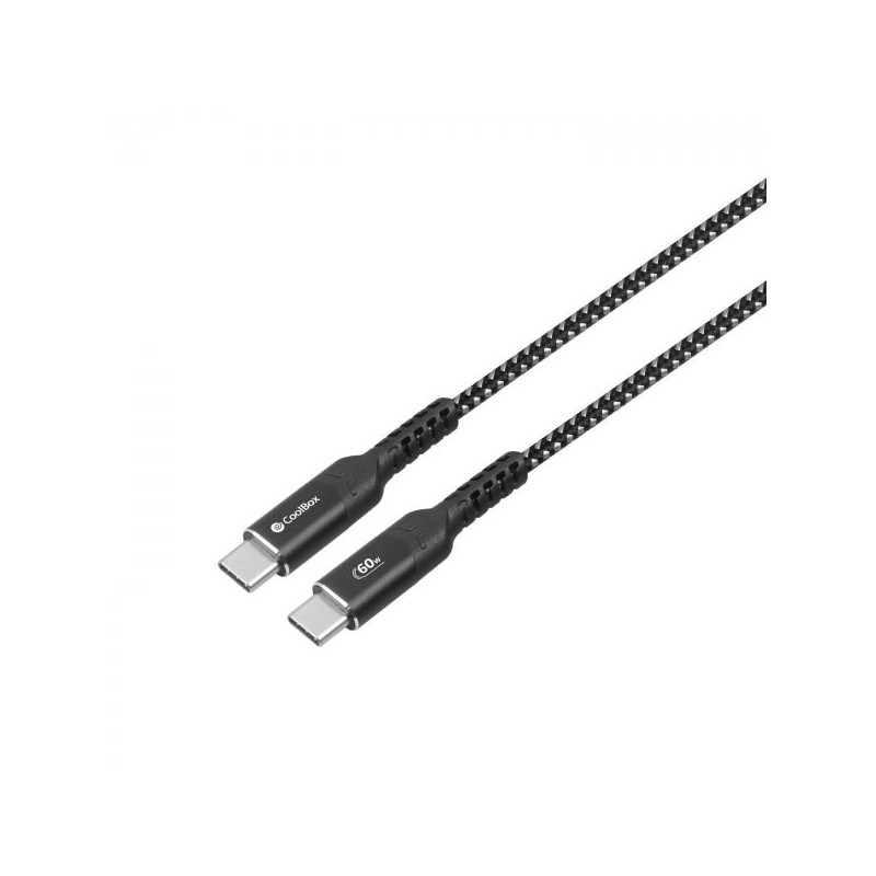 CoolBox USB-C to USB-C 3,2 Cable - 60W - Length 1,2m - Color Black