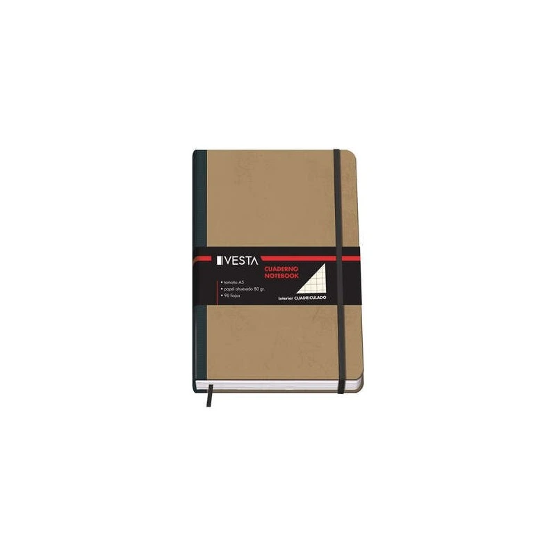 Dohe Cahier Cartonné à Coins Arrondis - 96 Feuilles de Papier Ivoire de 80gr - Couverture en Trois Pièces avec Dos Toilé
