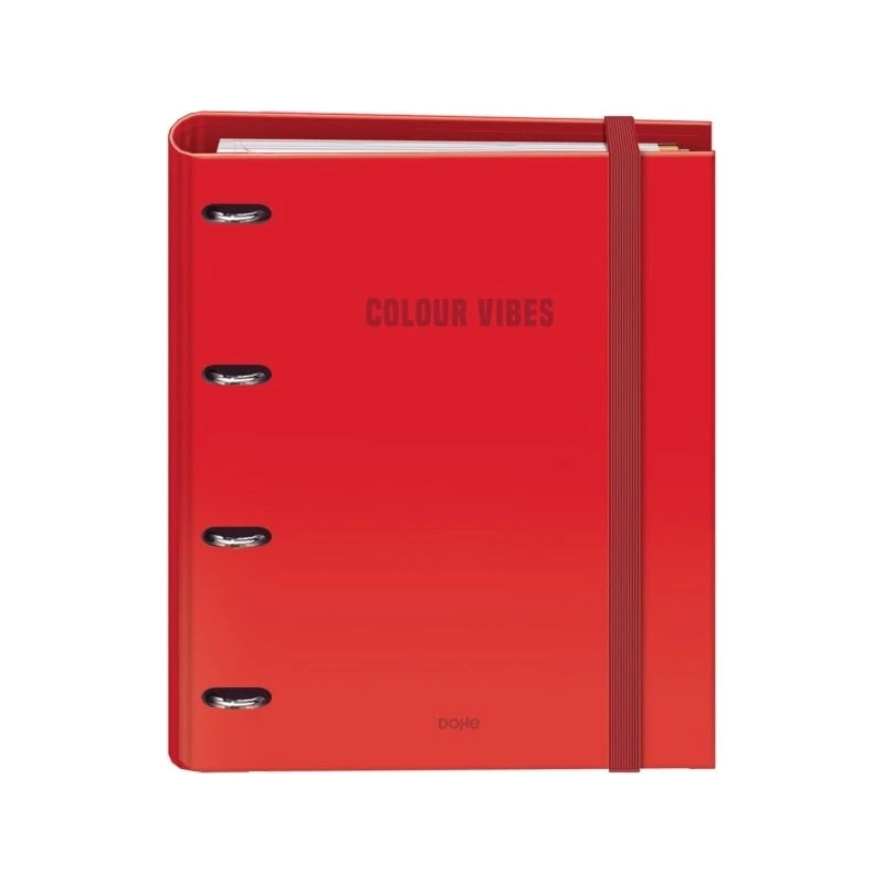 Dohe Color Vibes 4 Mixed 35mm Ring Binder Refill 100 Sheets 5mm Grid - A4 Format - Rubber Closure - Includes 4 Dividers and