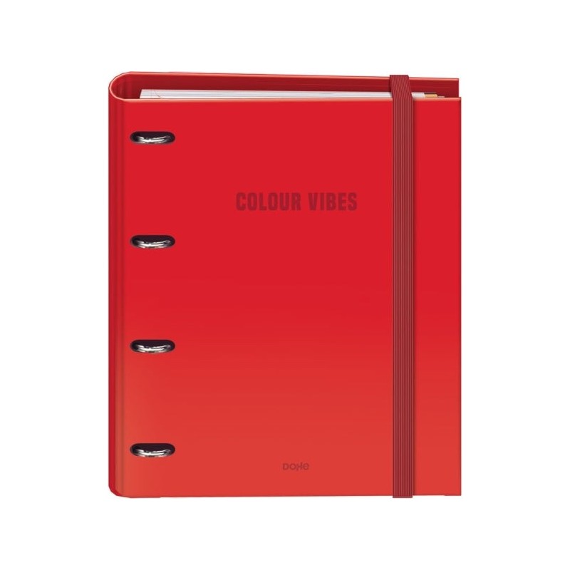 Dohe Color Vibes 4 Recharge pour Classeur à Anneaux Mixte 35 mm 100 Feuilles Grille 5 mm - Format A4 - Fermeture en Caoutchouc